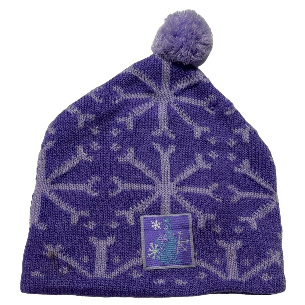 Cartoon Network Scooby Doo beanie pom-pom toboggan purple knit snowflake…
